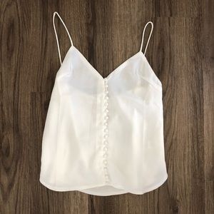 White Satin Tank Top